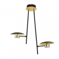 Distribuidor - Lâmpadas Diversas | Lâmpadas Modernas | COLGANTE CIUDAD DEL CABO 2L 12W 4000K NEGRO/ORO 52X49X15 CM 1080 LM DIRIGIBLE Y ORIENTABLE Ref: 153692016
